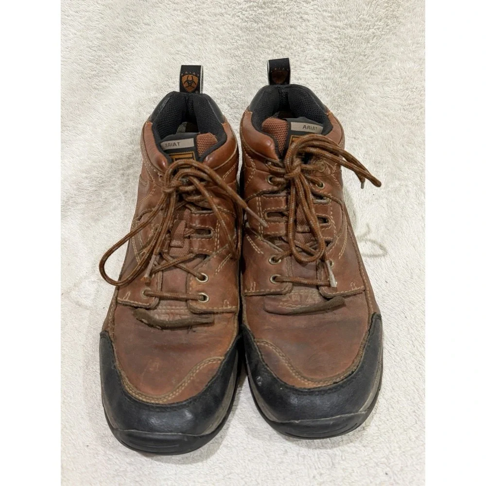 Ariat Terrain Mens 9.5 D Brown Leather Hiking Work Boots 10002190
